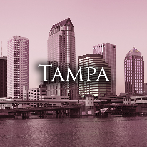 Skyline of Tampa Florida at twilight